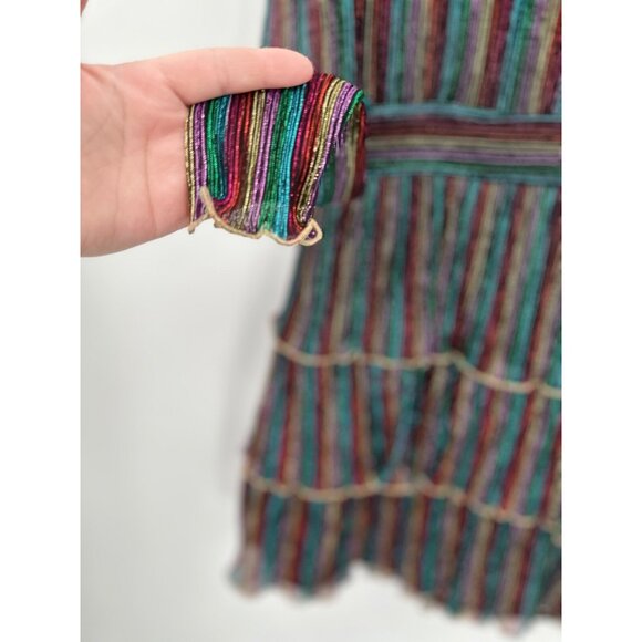 Saylor Stripe Zariah Mini Dress sz S Rainbow Stripe Pleating Cocktail Party - Picture 5 of 12